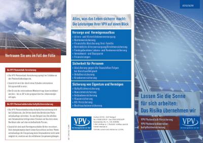 Flyer zur VPV Solaranlagen-Versicherung
