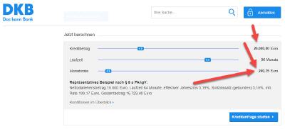 DKB Privatkredit über 20.000 EUR