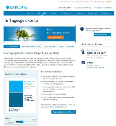 Barclays Tagesgeldkoto "LeitzinsPlus"