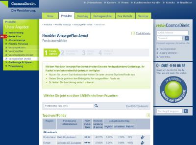 Cosmos Direkt Flexibler VorsorgePlan INVEST