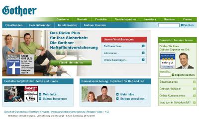 Website der Gothaer Versicherung