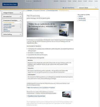 Die Plus3-Finanzierung der Mercedes Benz Bank